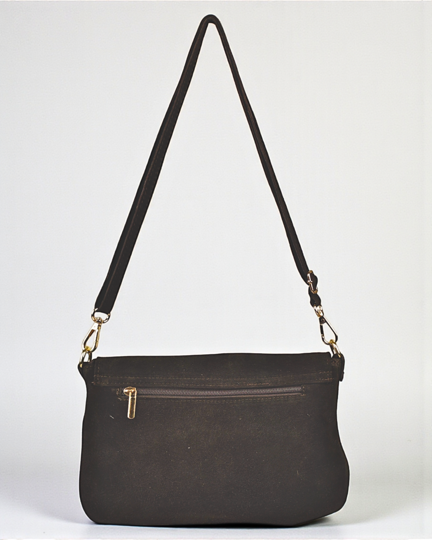 Bolsa de ombro com estampado "Oporto" em castanho chocolate.