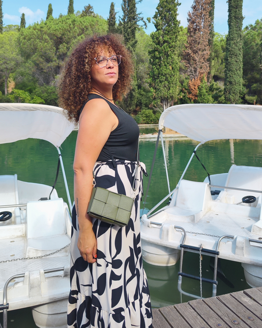 Bolsa de ombro "Saint Germain" verde azeitona