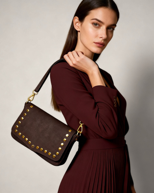 Bandolera ante "Oporto" marrón chocolate