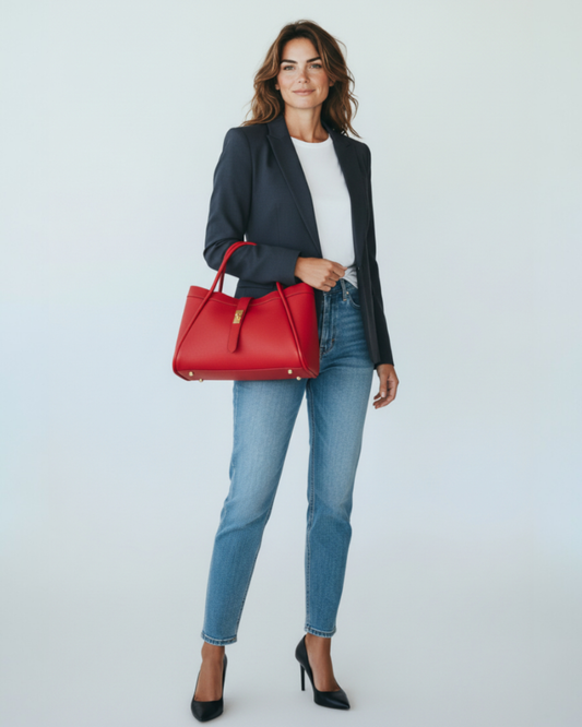 Tote Bag "Saint-Tropez" Rojo intenso