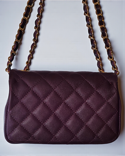 Bolso acolchado "París" berenjena