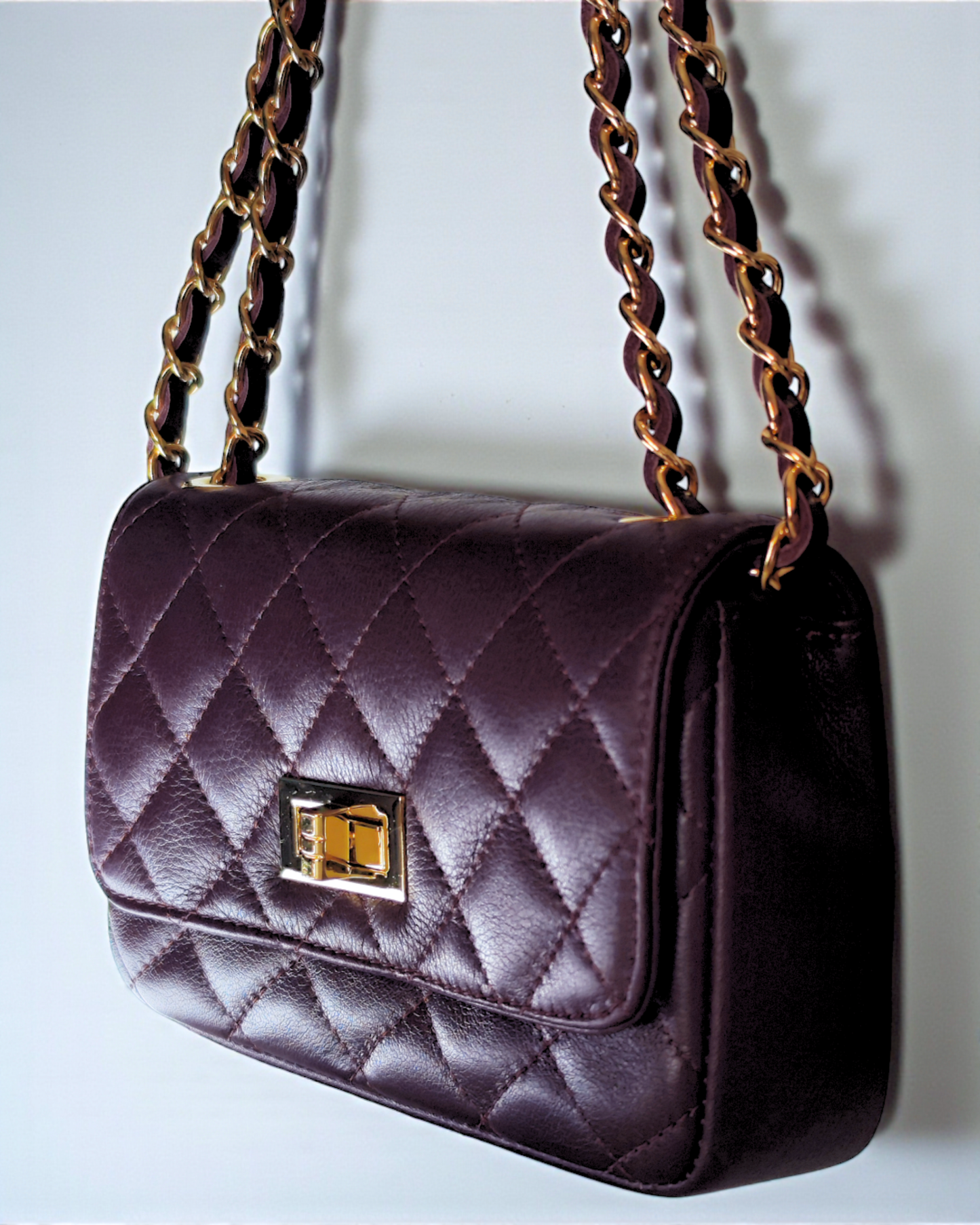 Bolso acolchado "París" berenjena