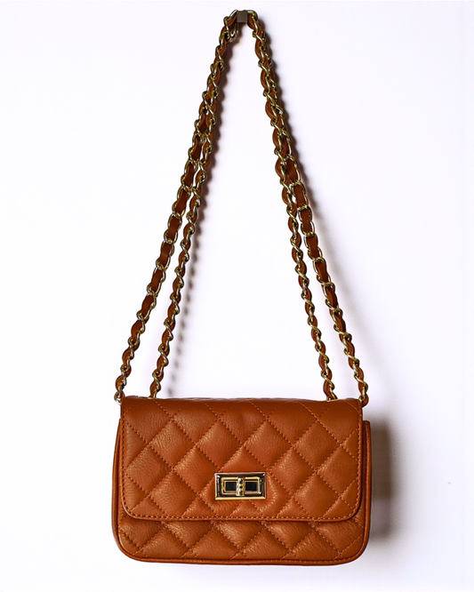 Bolso acolchado "París" camel