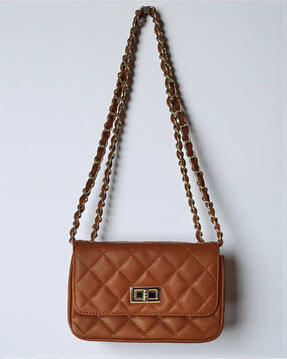 Bolso acolchado "París" camel