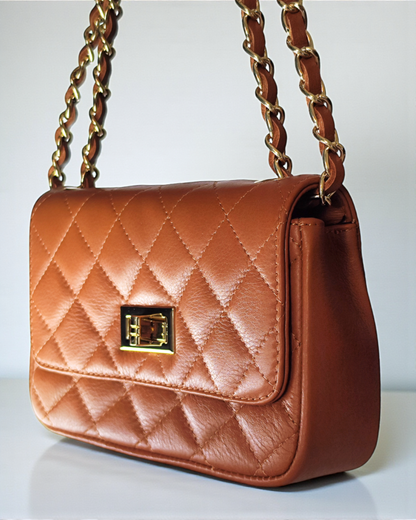 Bolso acolchado "París" camel