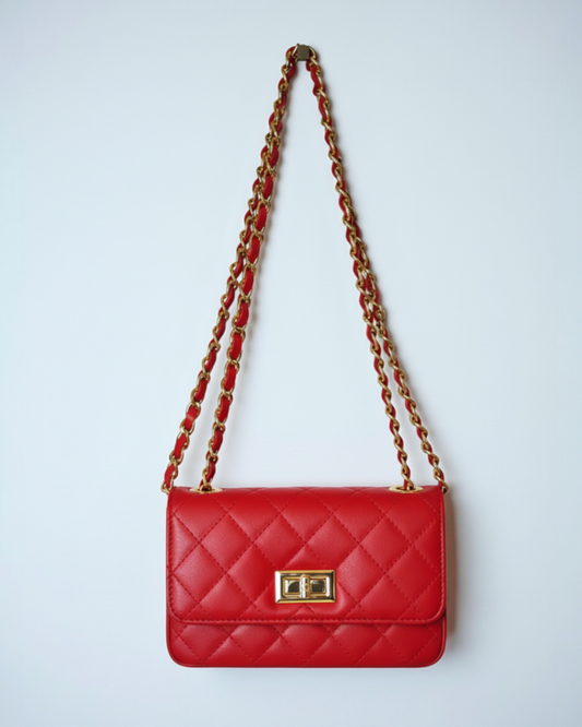 Bolso acolchado "París" rojo
