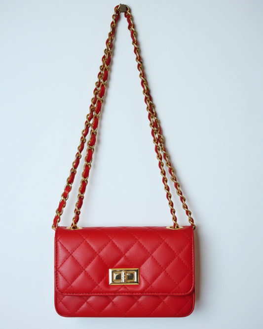 Bolso acolchado "París" rojo