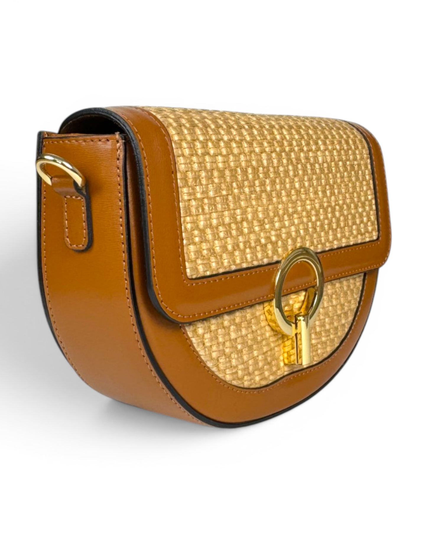 Bandolera "Vienna" rafia camel