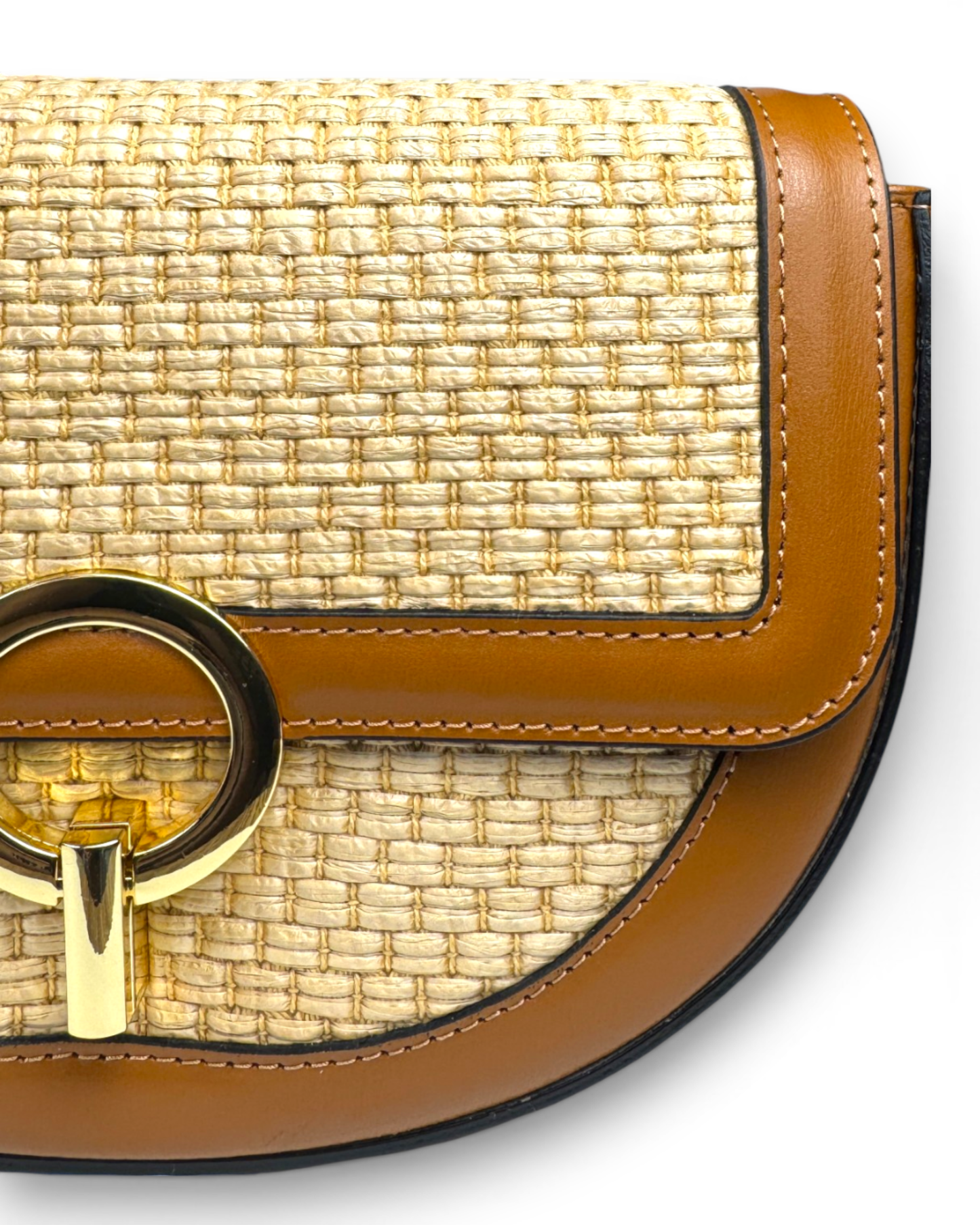 Bandolera "Vienna" rafia camel