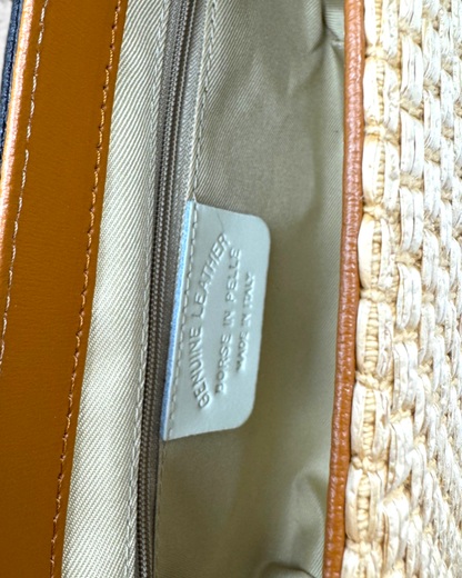 Bandolera "Vienna" rafia camel