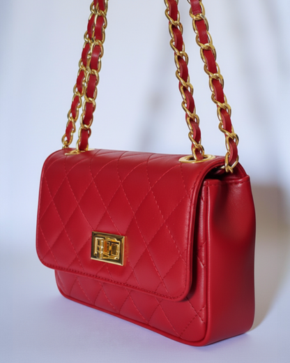 Bolso acolchado "París" rojo