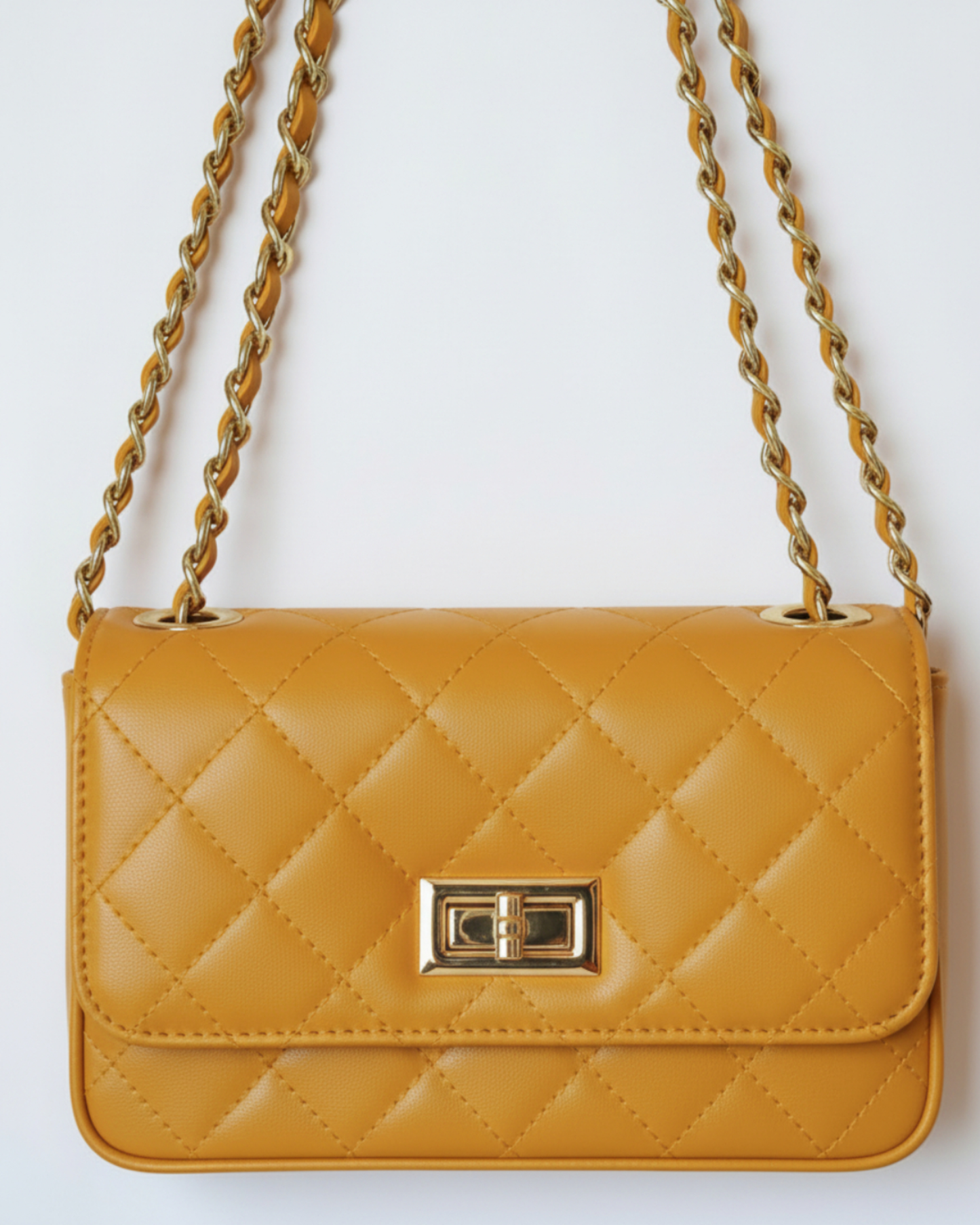 Bolso acolchado "París" mostaza