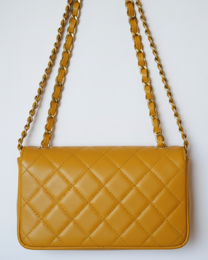 Bolso acolchado "París" mostaza