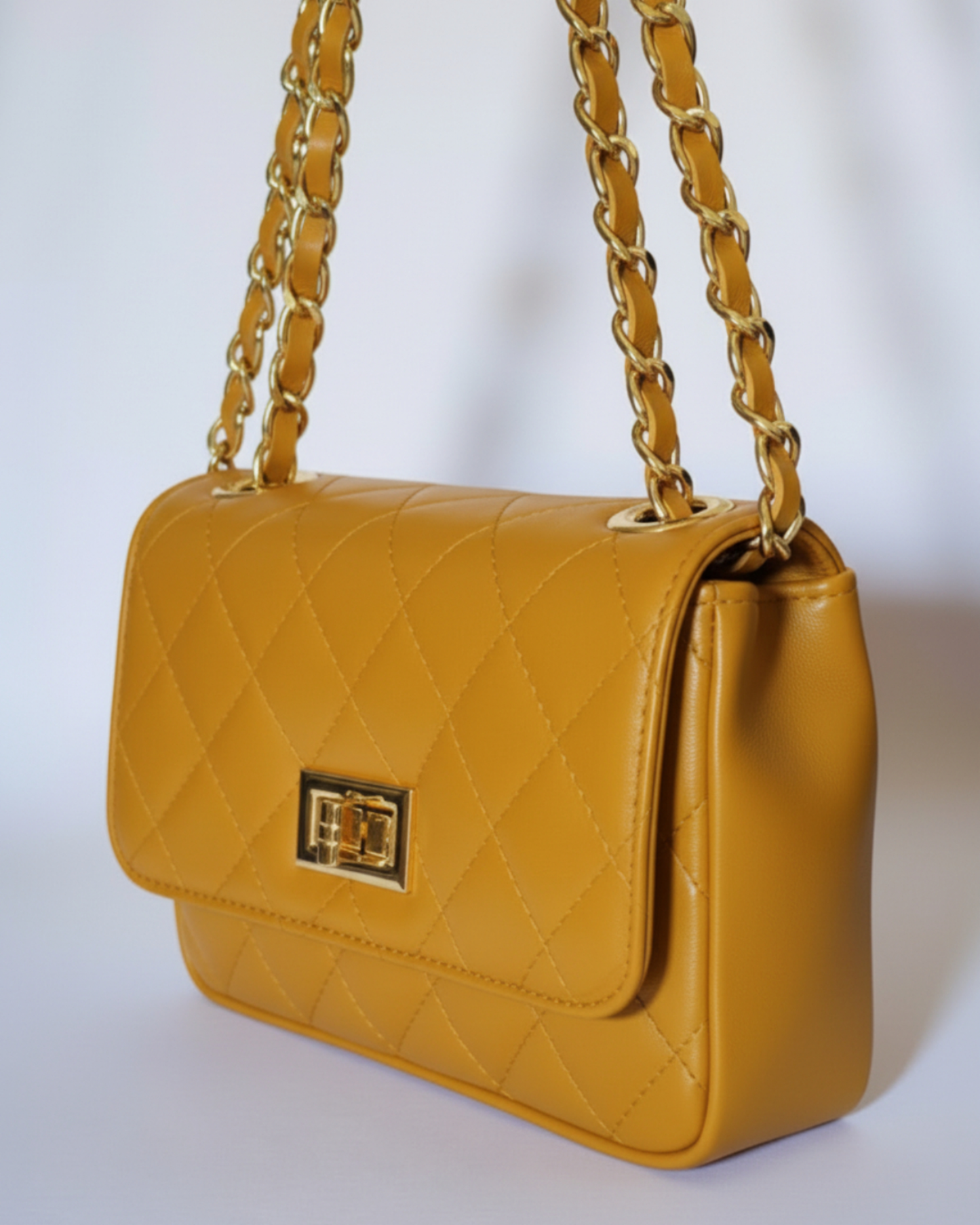 Bolso acolchado "París" mostaza