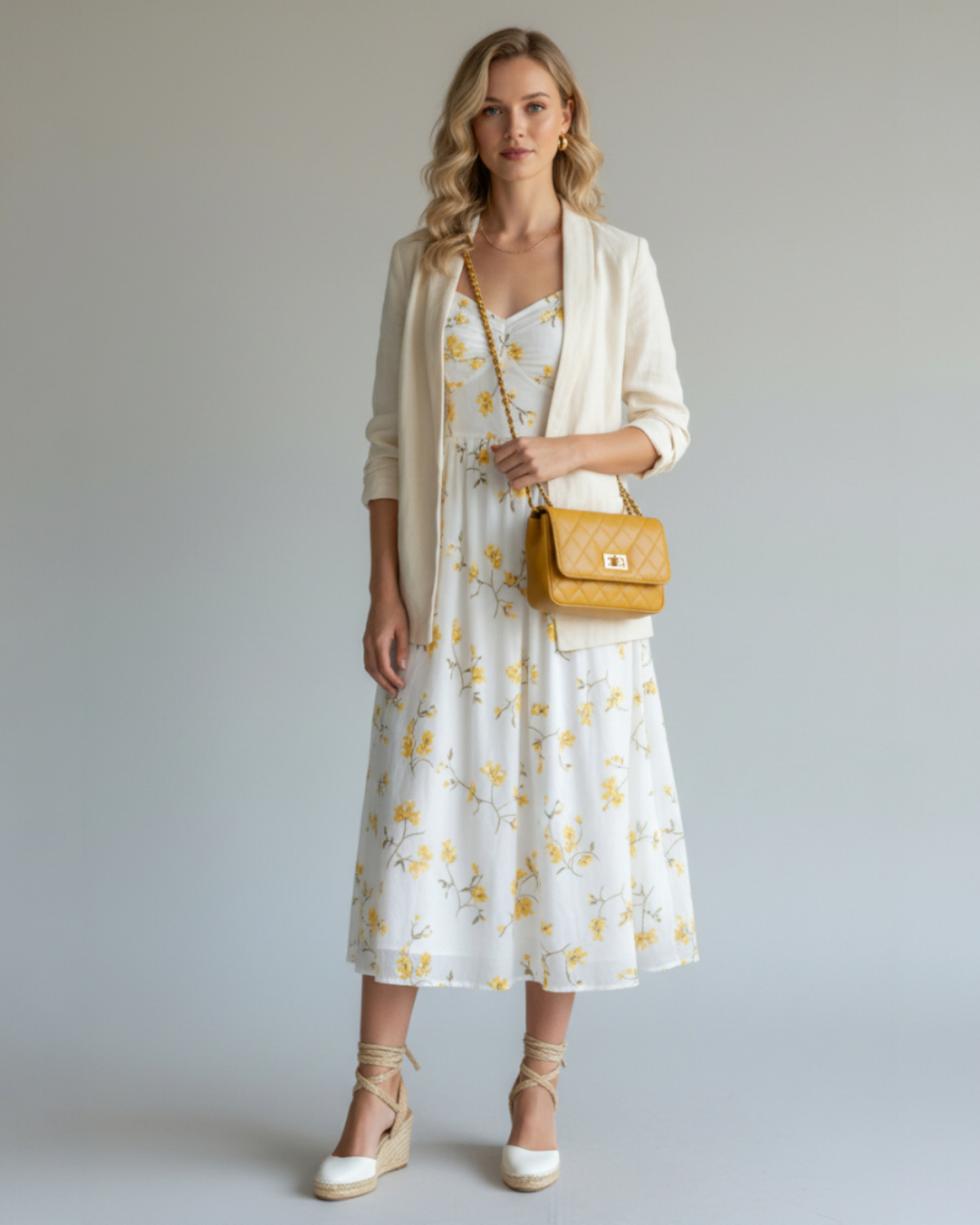 Bolso acolchado "París" mostaza