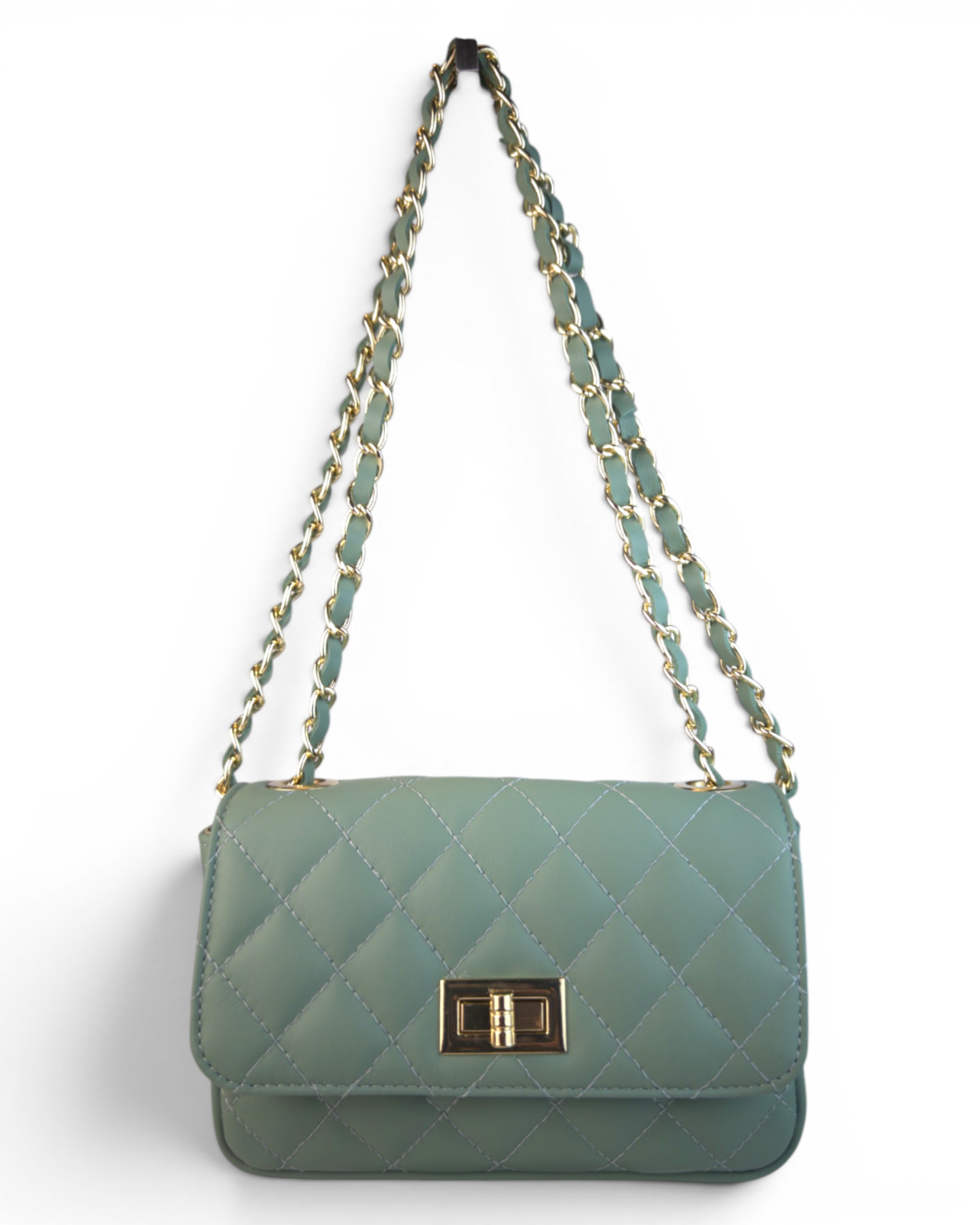 Bolso acolchado "París" verde agua