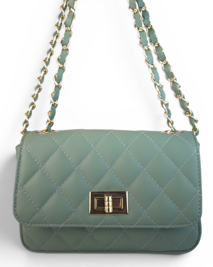 Bolso acolchado "París" verde agua