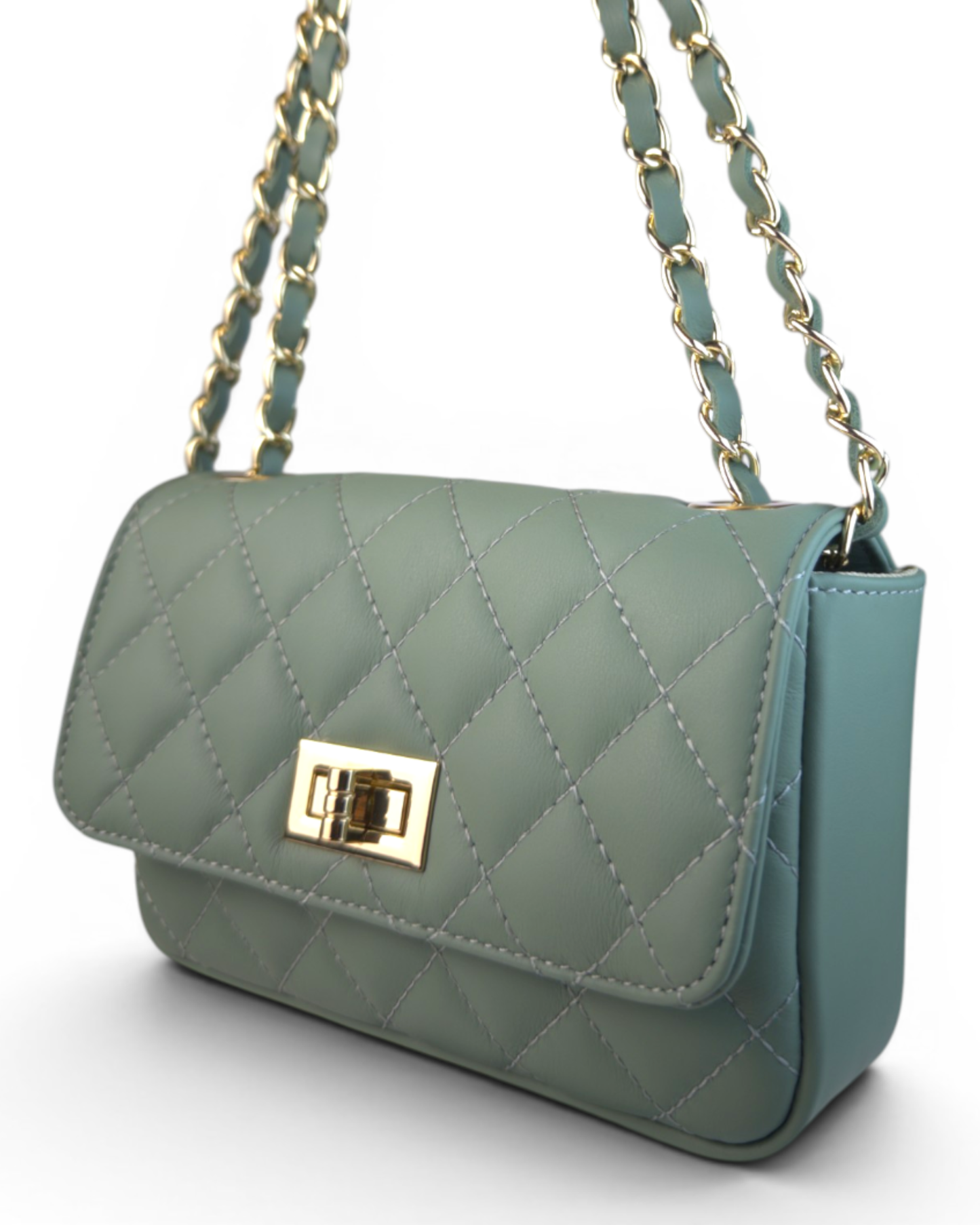 Bolso acolchado "París" verde agua