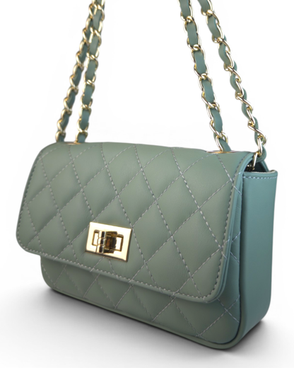 Bolso acolchado "París" verde agua