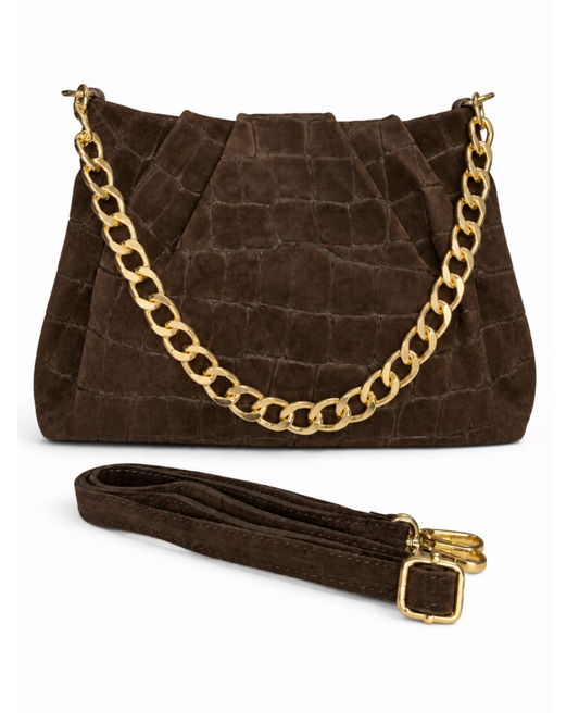 Bolso "Cardiff" ante marrón chocolate
