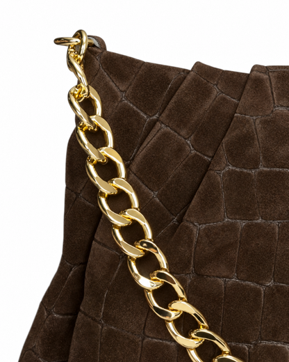 Bolso "Cardiff" ante marrón chocolate