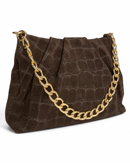 Bolso "Cardiff" ante marrón chocolate