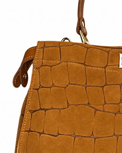 Bolso de ante "Roma" camel