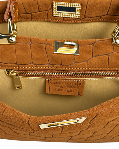 Bolso de ante "Roma" camel