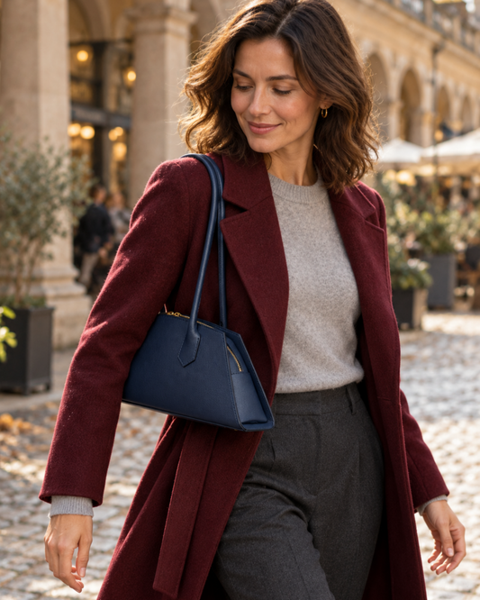 Bolso de hombro "London" azul marino