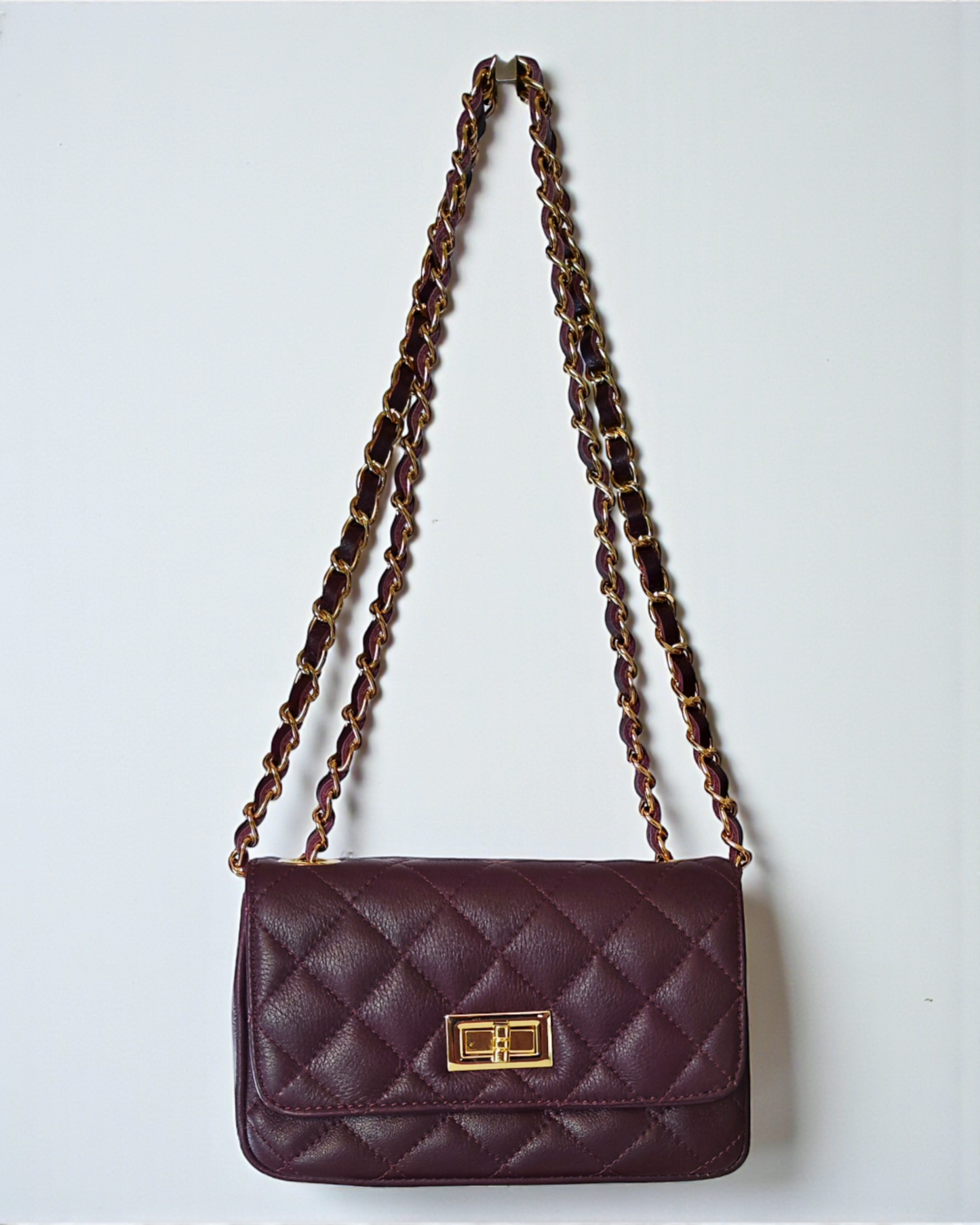 Bolso acolchado "París" berenjena