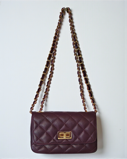 Bolso acolchado "París" berenjena