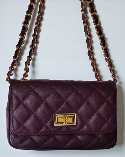 Bolso acolchado "París" berenjena