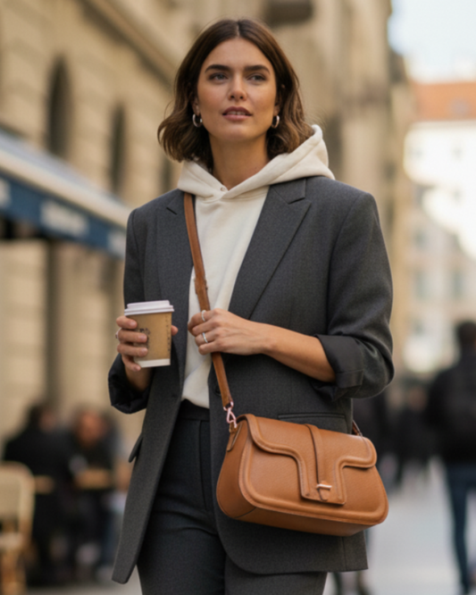 Bolso Bandolera grande "Glasgow" camel