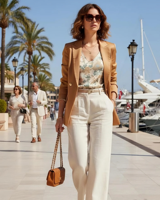 Bolso acolchado "París" camel